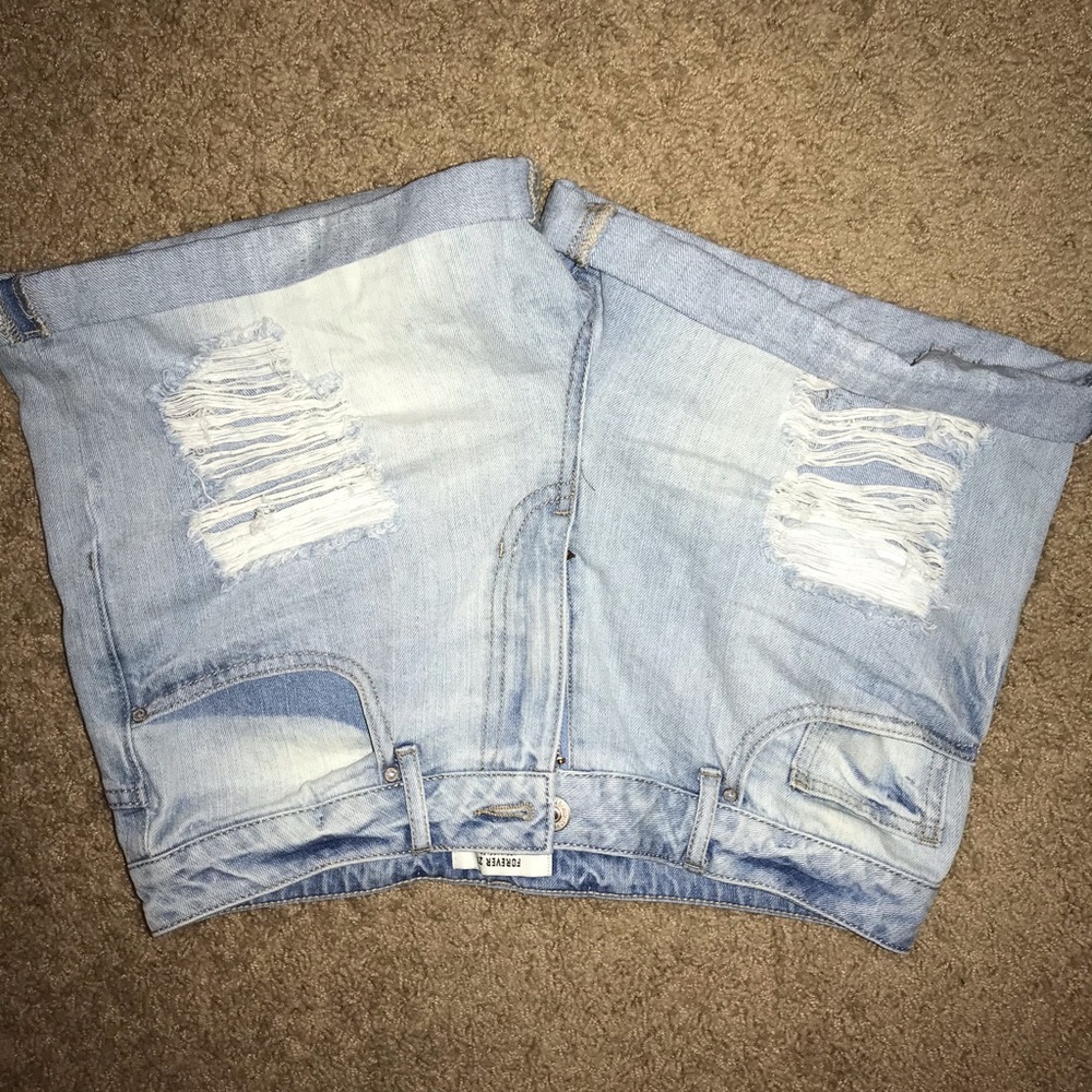 light blue mom shorts